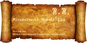 Mindszenti Mahália névjegykártya